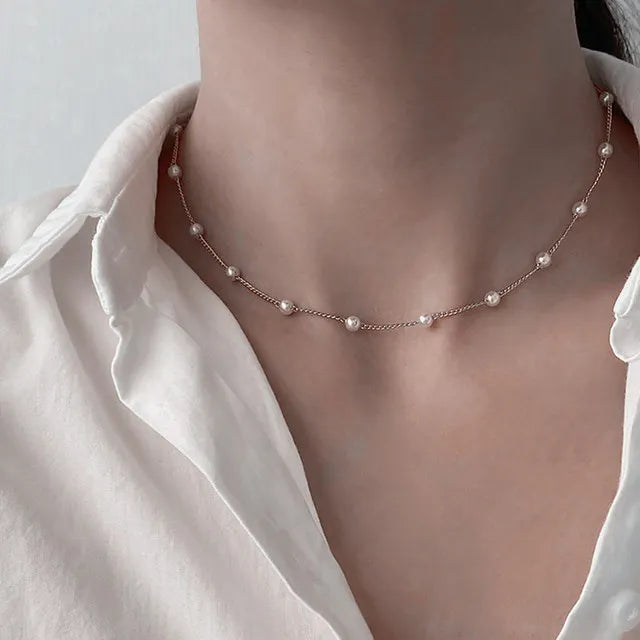 Amorelle | Dunne Dames Choker Ketting-Kettingen-Calora-Goud-Calora