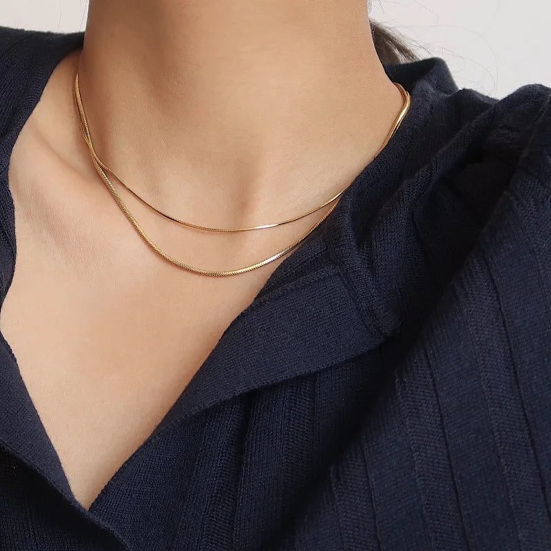 Amorelle | Dunne Dames Choker Ketting-Kettingen-Calora-Goud-Calora