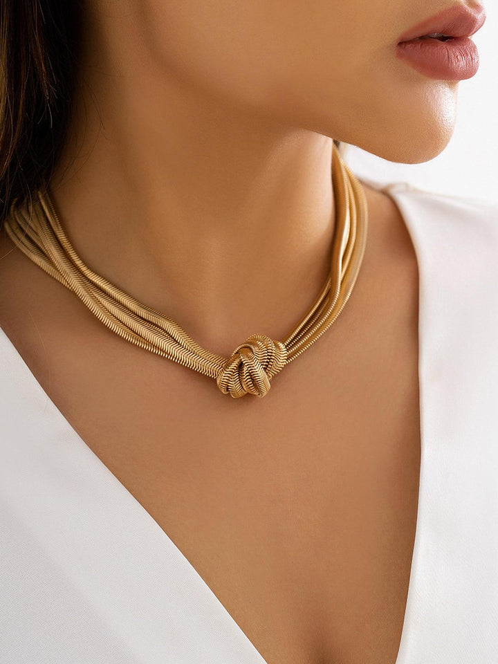 Amour | Liefde Geknoopte Slang Ketting-Kettingen-Calora-Zilver-Eén maat-Calora