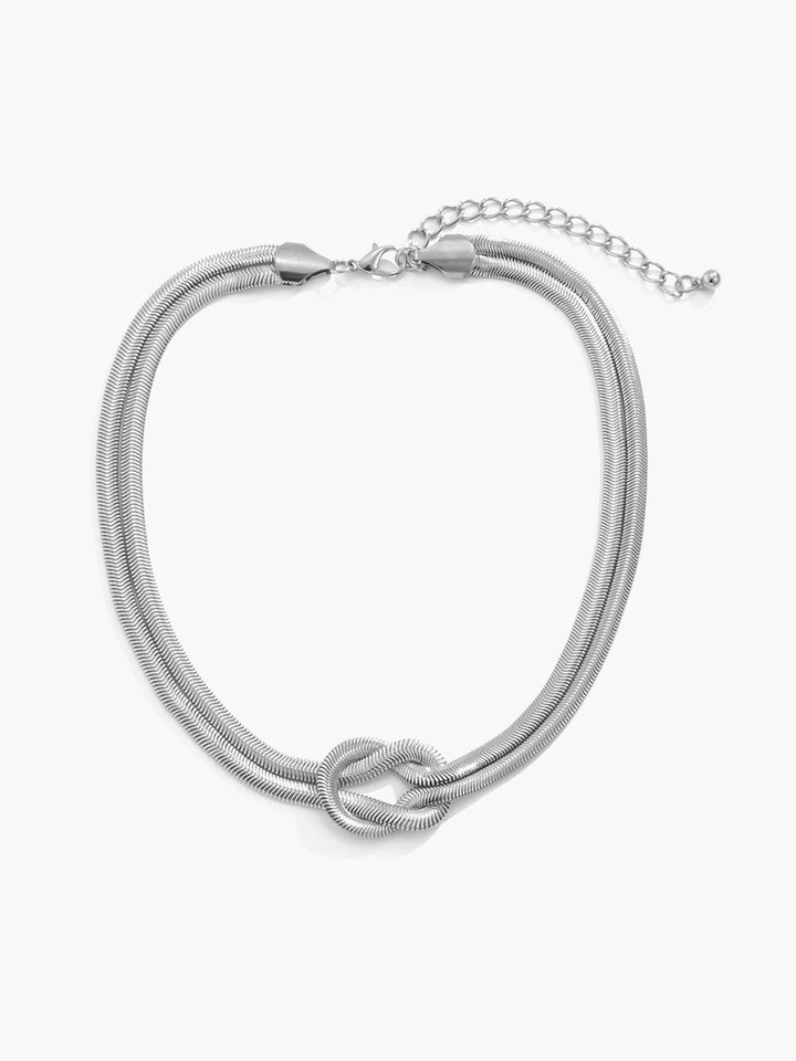 Amour | Liefde Geknoopte Slang Ketting-Kettingen-Calora-Zilver-Eén maat-Calora