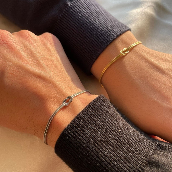 Amour | Minimalistische armband liefdesknoop-Armbanden-Calora-Zilver-Calora