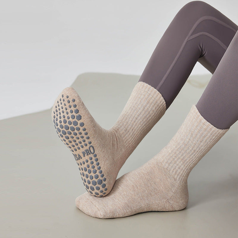 CALORA_ Antislip Yogasokken voor Dames, Katoenen Sport en Fitness Sokken