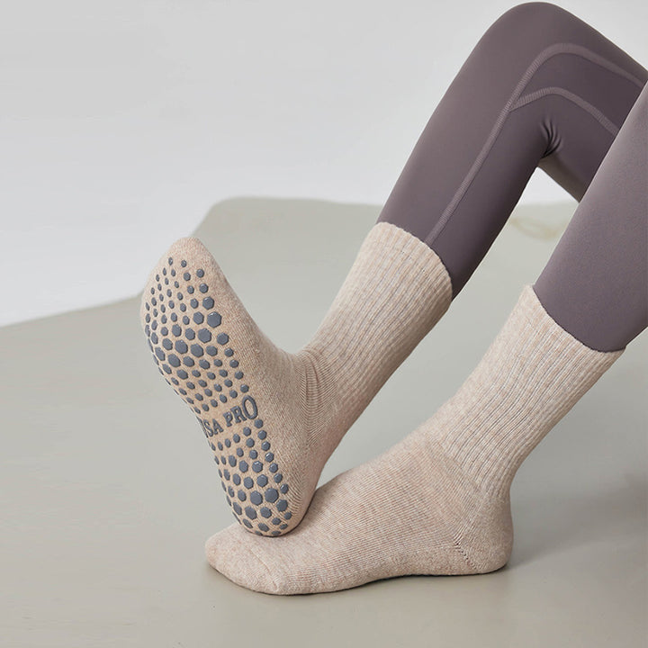 CALORA_ Antislip Yogasokken voor Dames, Katoenen Sport en Fitness Sokken