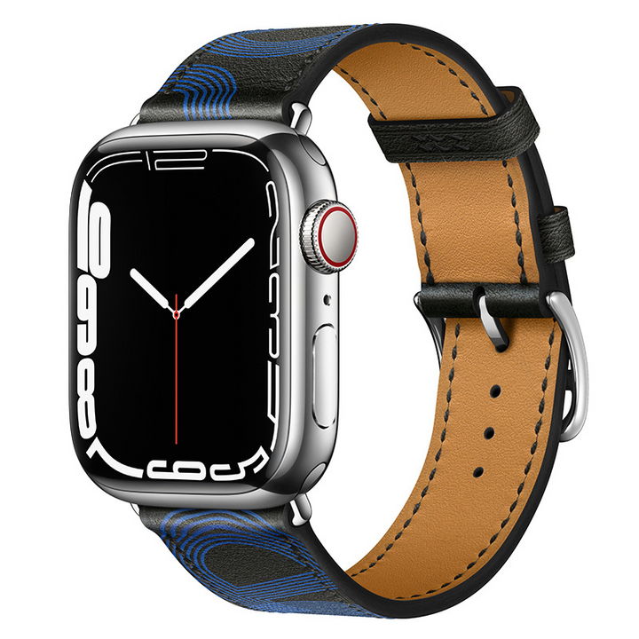 CALORA_ Apple Watch Leren Gestikte Band voor Alle Modellen