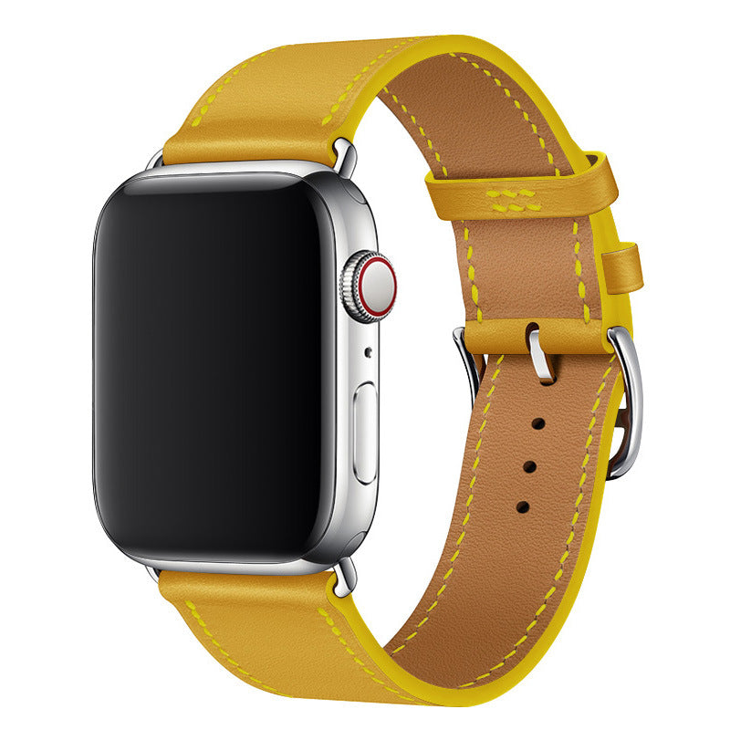 CALORA_ Apple Watch Leren Gestikte Band voor Alle Modellen