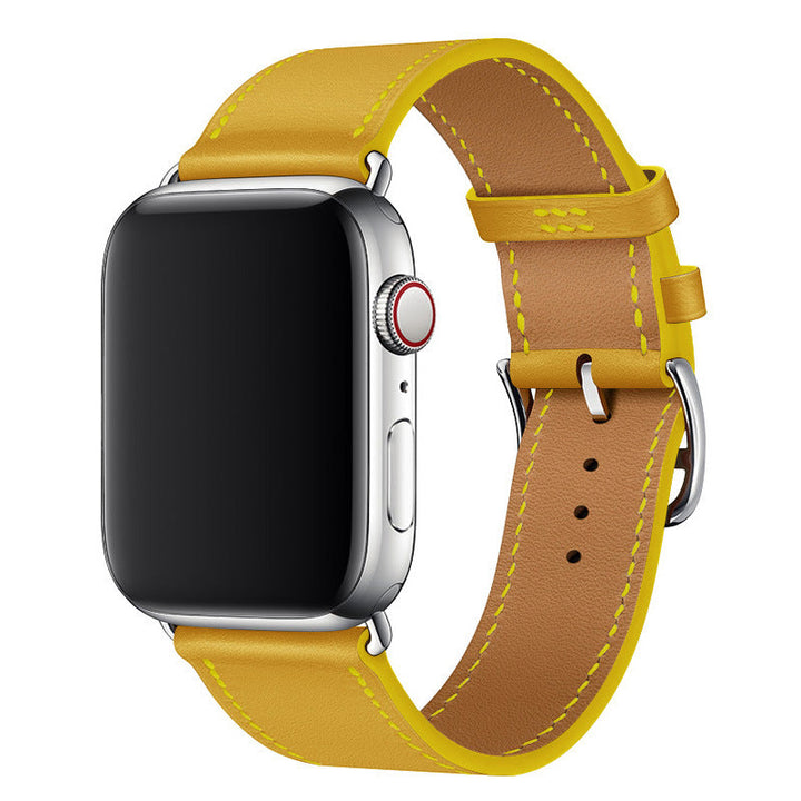 CALORA_ Apple Watch Leren Gestikte Band voor Alle Modellen