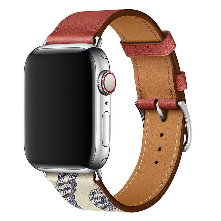 CALORA_ Apple Watch Leren Gestikte Band voor Alle Modellen