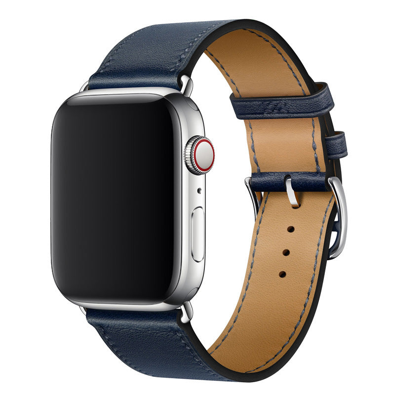 CALORA_ Apple Watch Leren Gestikte Band voor Alle Modellen