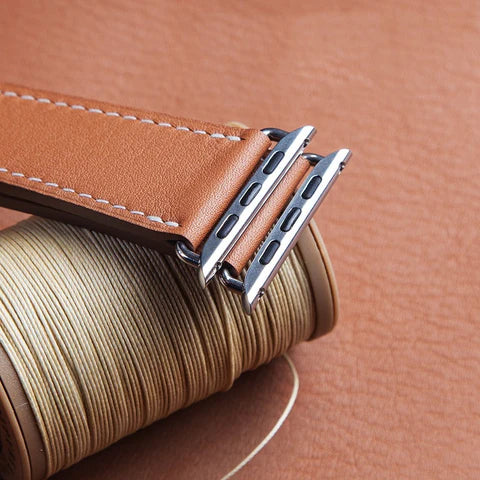 CALORA_ Apple Watch Leren Gestikte Band voor Alle Modellen