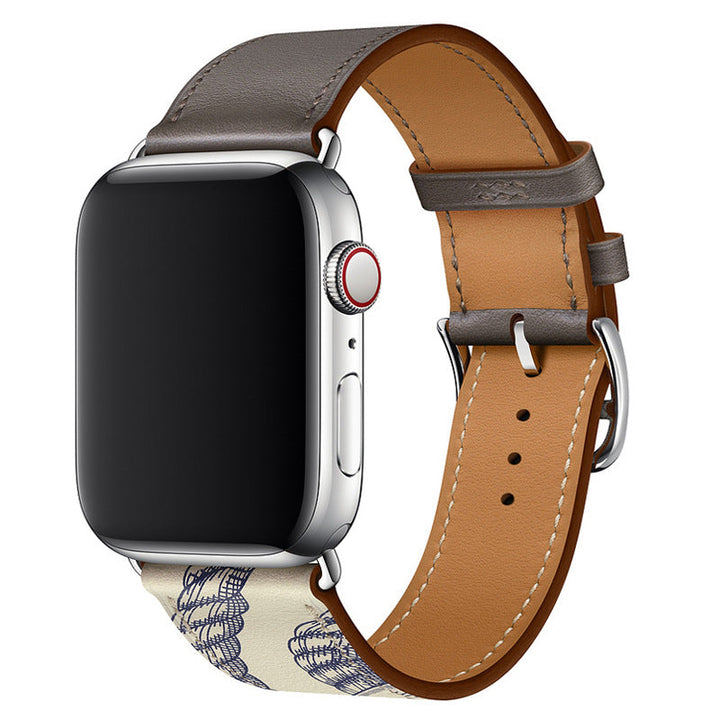 CALORA_ Apple Watch Leren Gestikte Band voor Alle Modellen