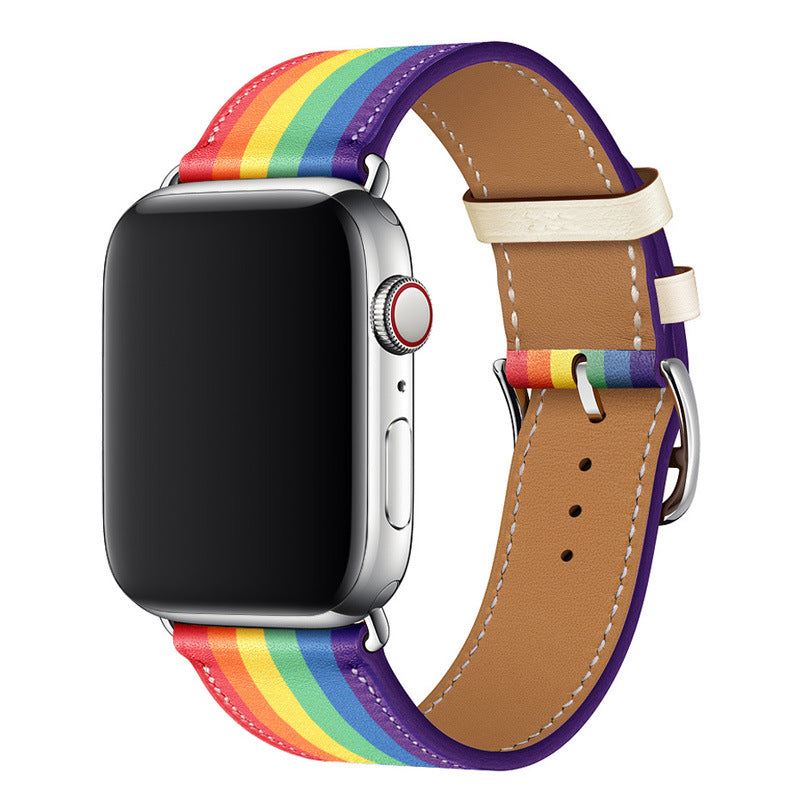 CALORA_ Apple Watch Leren Gestikte Band voor Alle Modellen