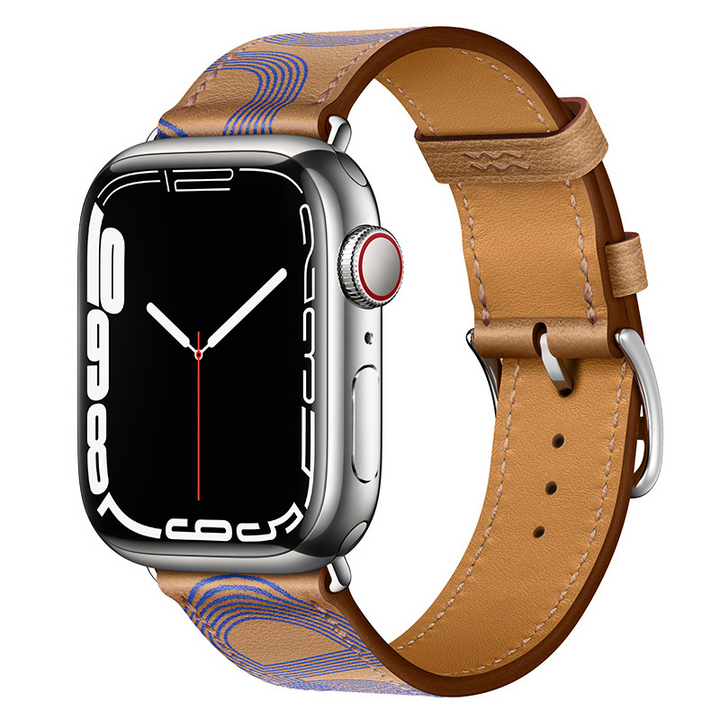 CALORA_ Apple Watch Leren Gestikte Band voor Alle Modellen
