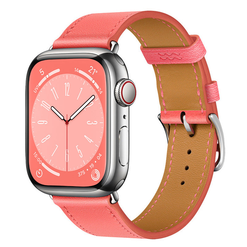 CALORA_ Apple Watch Leren Gestikte Band voor Alle Modellen