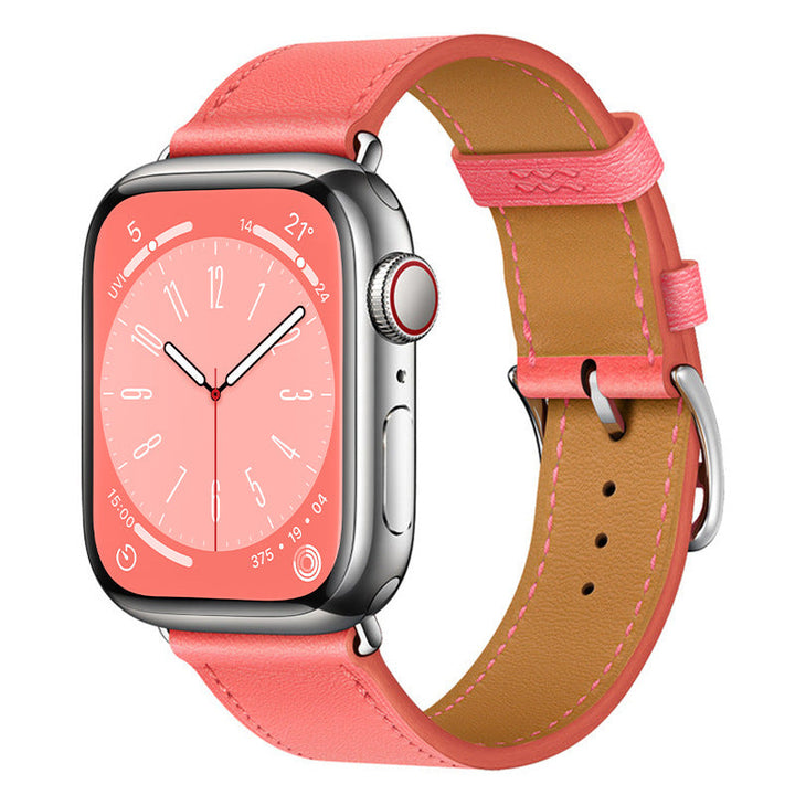 CALORA_ Apple Watch Leren Gestikte Band voor Alle Modellen