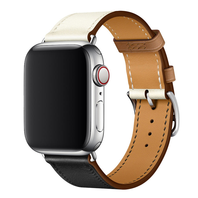 CALORA_ Apple Watch Leren Gestikte Band voor Alle Modellen