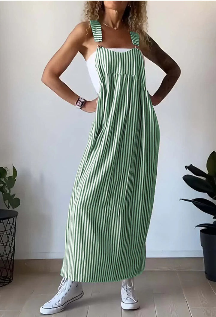Arlette | Casual Gestreepte Jumpsuit-Jumpsuits-Calora-Groen-S-Calora
