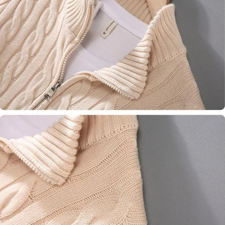 CALORA_ Armanvi | Gebreide trui met zip