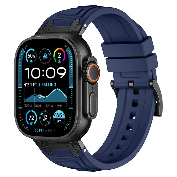 CALORA_ Armor Siliconen Band Voor Apple Watch met Comfortabele Pasvorm