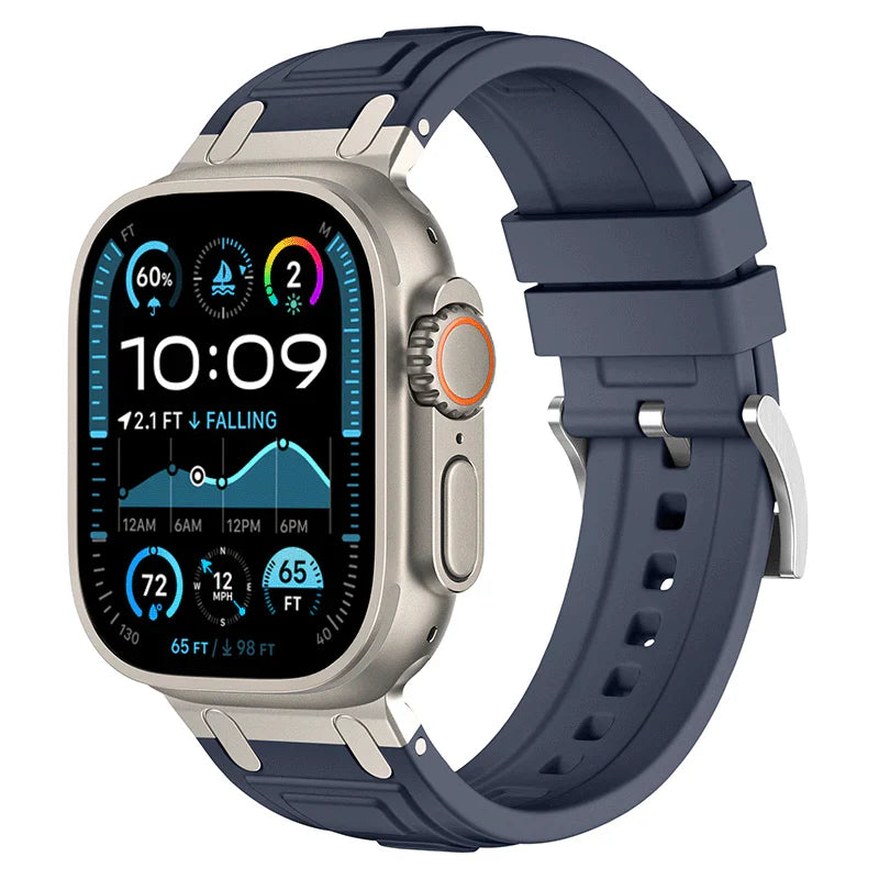 CALORA_ Armor Siliconen Band Voor Apple Watch met Comfortabele Pasvorm