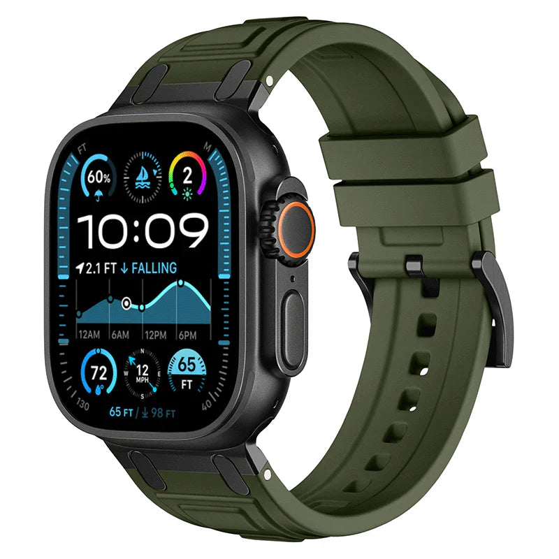 CALORA_ Armor Siliconen Band Voor Apple Watch met Comfortabele Pasvorm