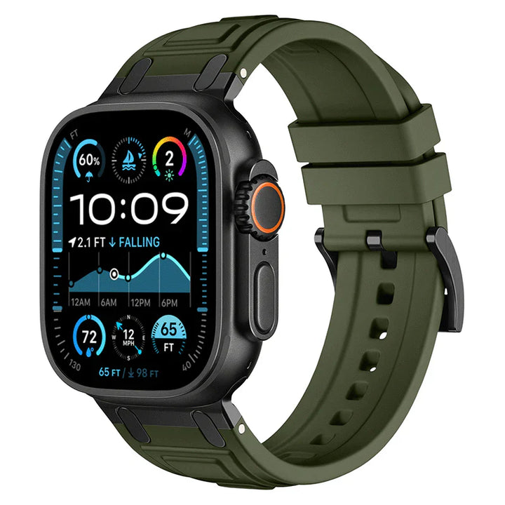CALORA_ Armor Siliconen Band Voor Apple Watch met Comfortabele Pasvorm