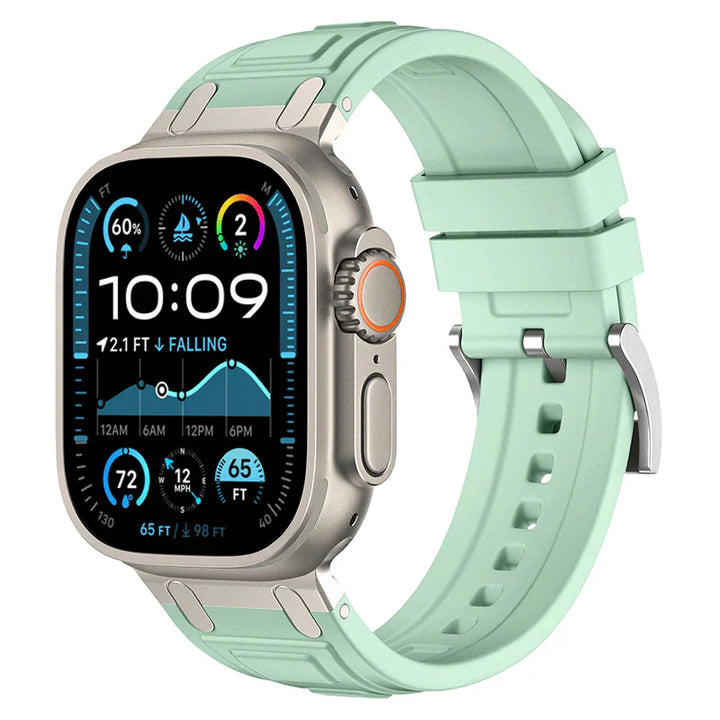 CALORA_ Armor Siliconen Band Voor Apple Watch met Comfortabele Pasvorm