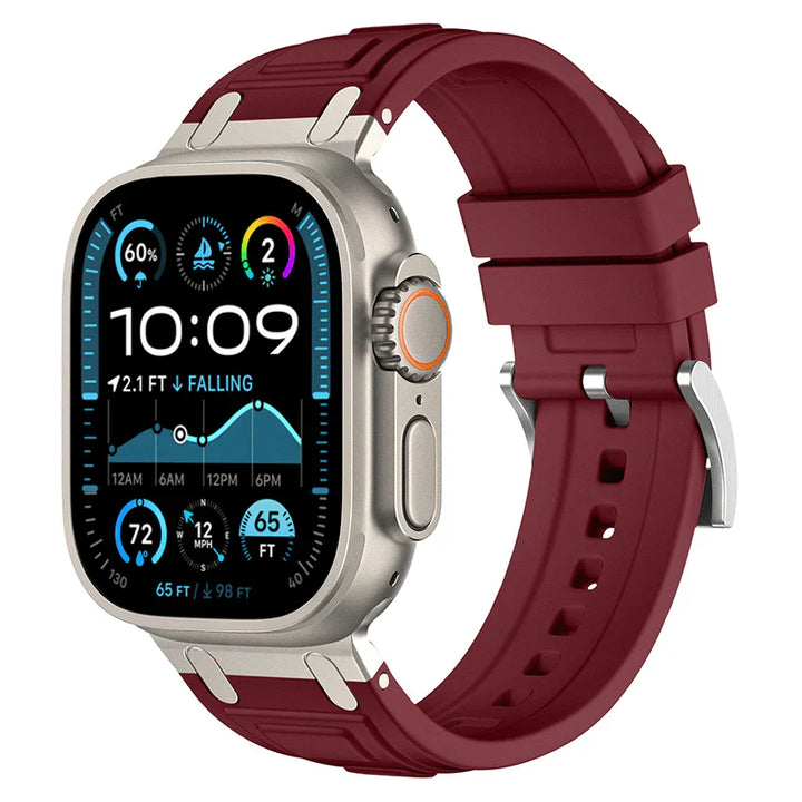 CALORA_ Armor Siliconen Band Voor Apple Watch met Comfortabele Pasvorm