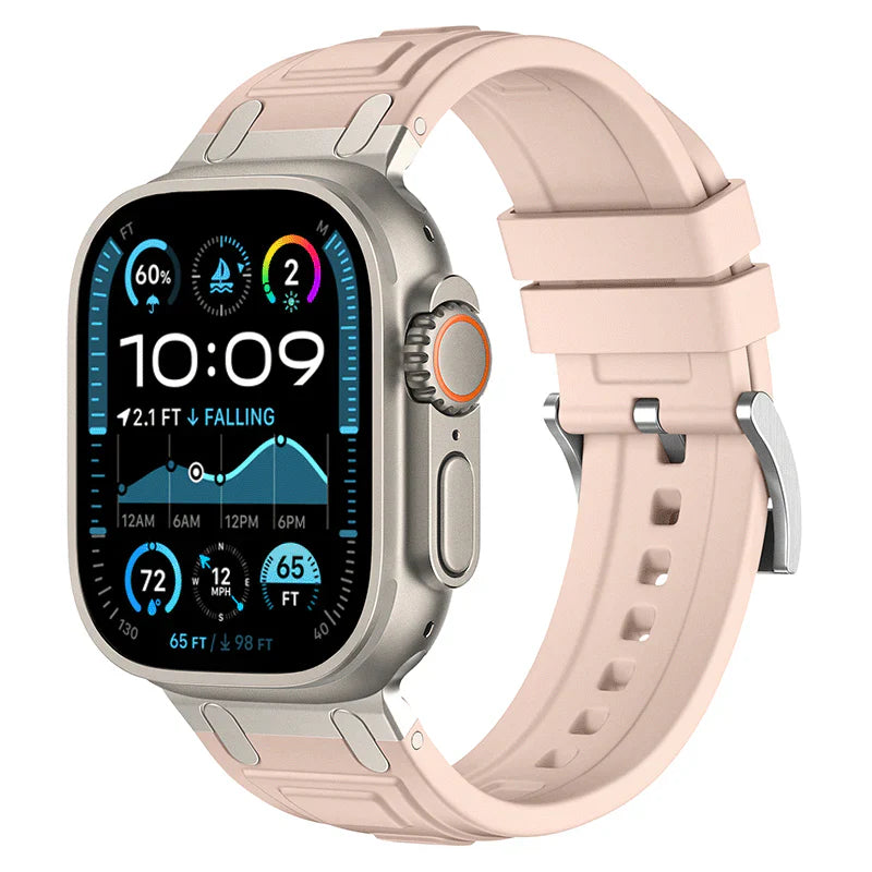 CALORA_ Armor Siliconen Band Voor Apple Watch met Comfortabele Pasvorm