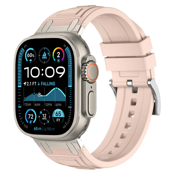 CALORA_ Armor Siliconen Band Voor Apple Watch met Comfortabele Pasvorm