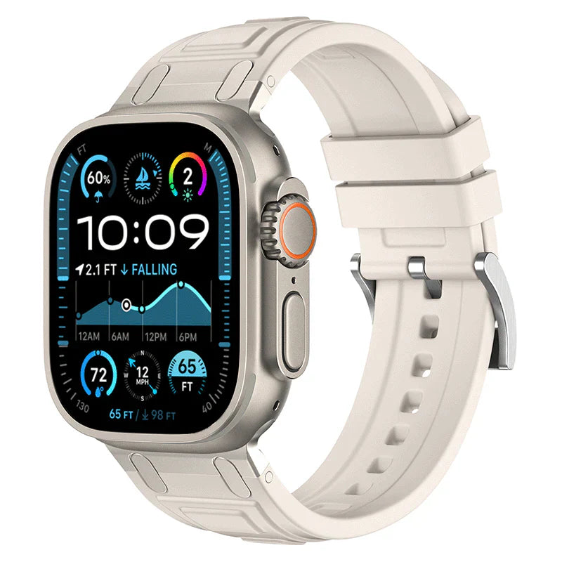CALORA_ Armor Siliconen Band Voor Apple Watch met Comfortabele Pasvorm