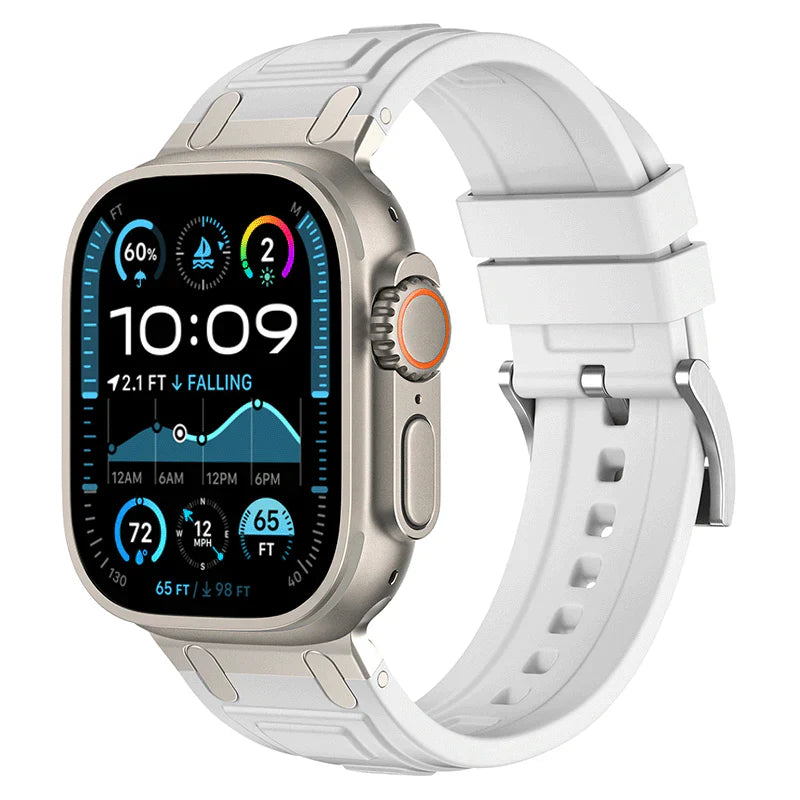 CALORA_ Armor Siliconen Band Voor Apple Watch met Comfortabele Pasvorm