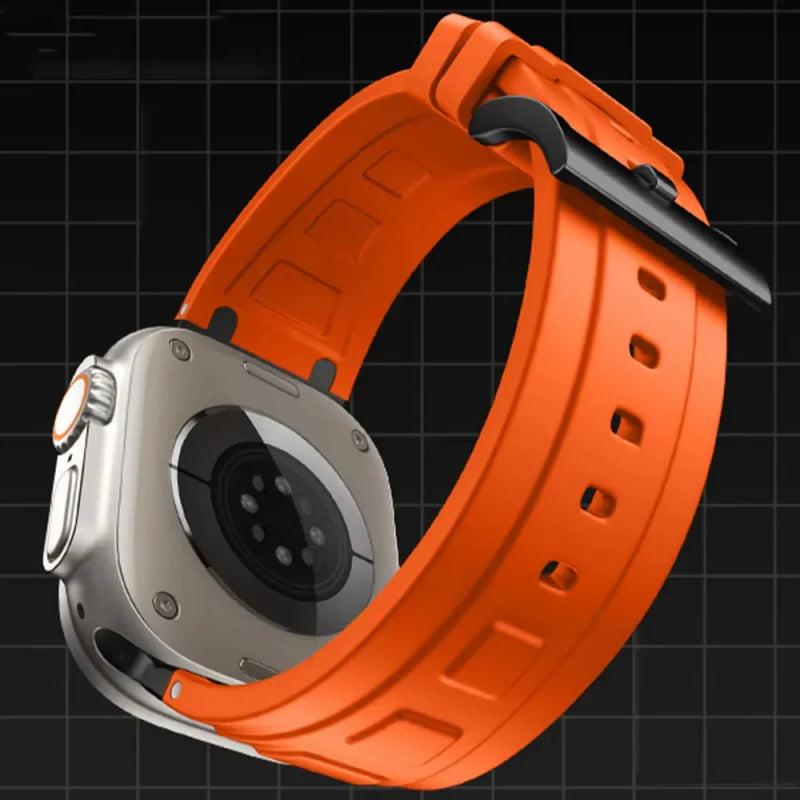 CALORA_ Armor Siliconen Band Voor Apple Watch met Comfortabele Pasvorm