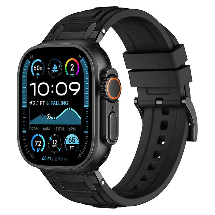 CALORA_ Armor Siliconen Band Voor Apple Watch met Comfortabele Pasvorm