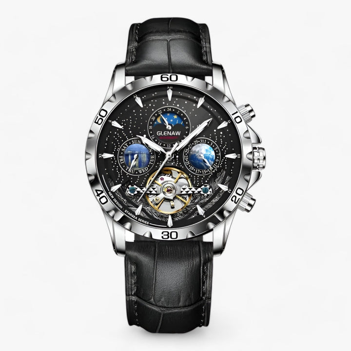 Astrum | Mechanisch Horloge met Sterrenhemel, Maanfases en Skelet-Tourbillon-Horloges-Calora-Zwart-Calora