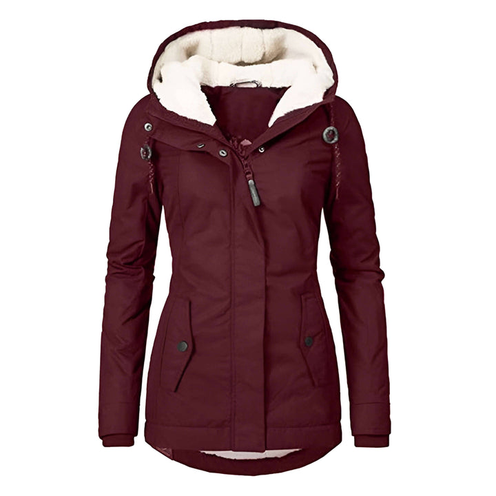 Aura | Dames Regenjas met Capuchon-Zomer Jassen-Calora-Bordeaux-S-Calora