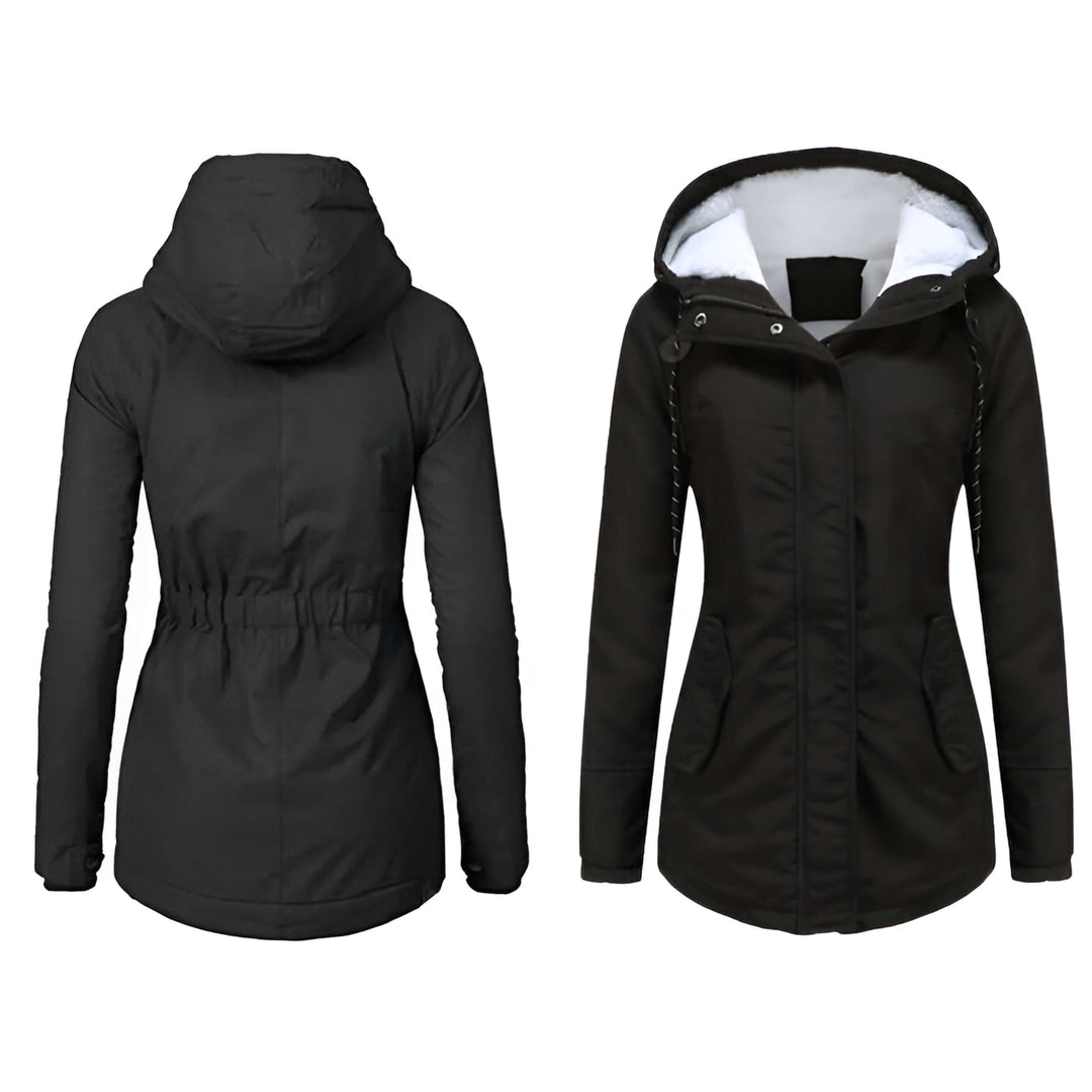 Aura | Dames Regenjas met Capuchon-Zomer Jassen-Calora-Zwart-S-Calora