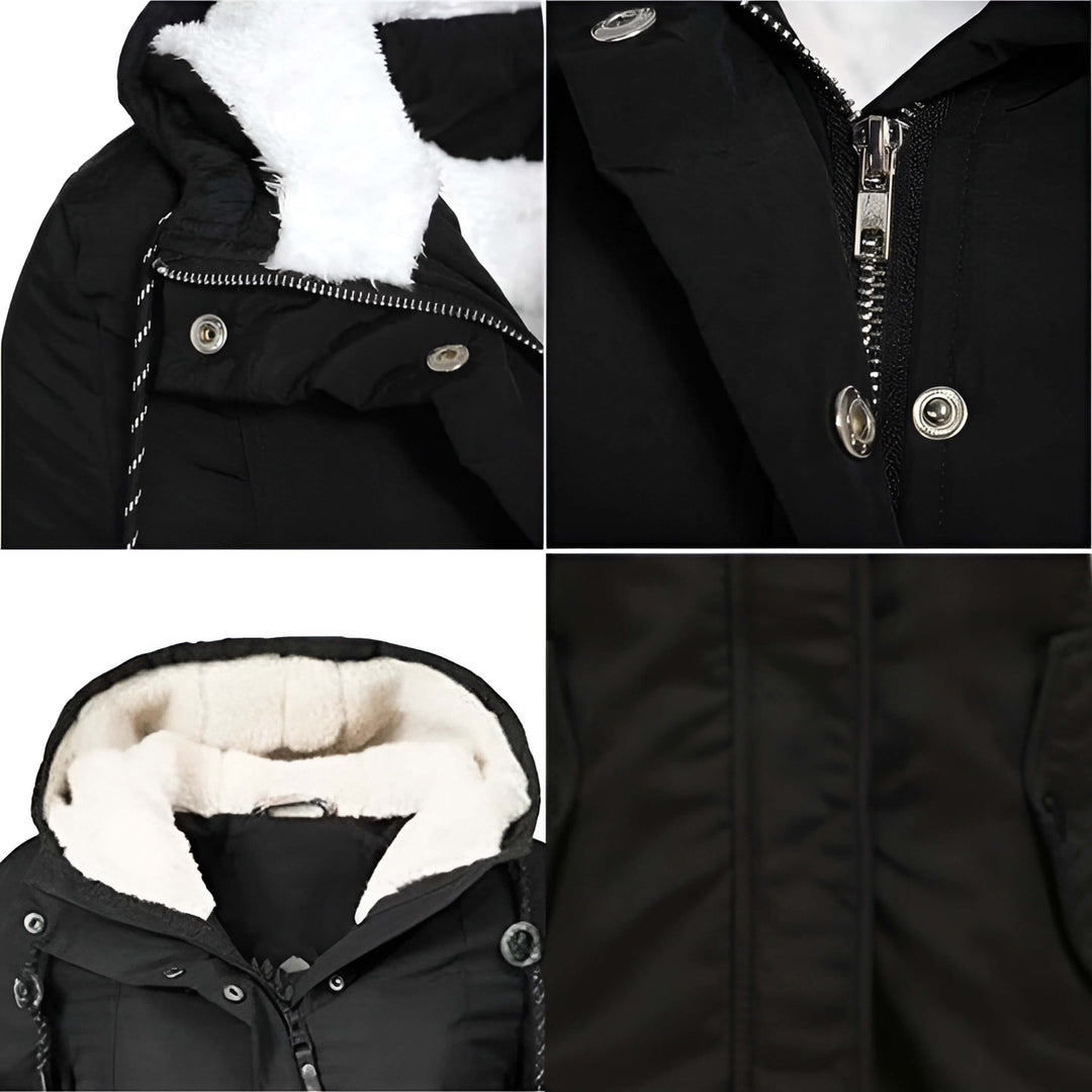 Aura | Dames Regenjas met Capuchon-Zomer Jassen-Calora-Zwart-S-Calora