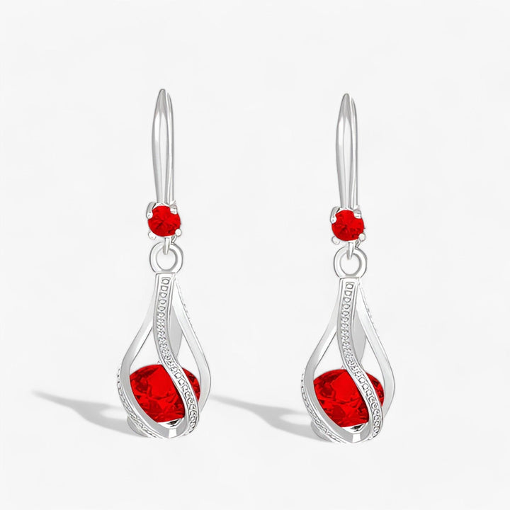 Aurona | Sterling Zilveren Kristallen Zircon Oorbellen-Ringen-Calora-Rood (Koper)-Calora