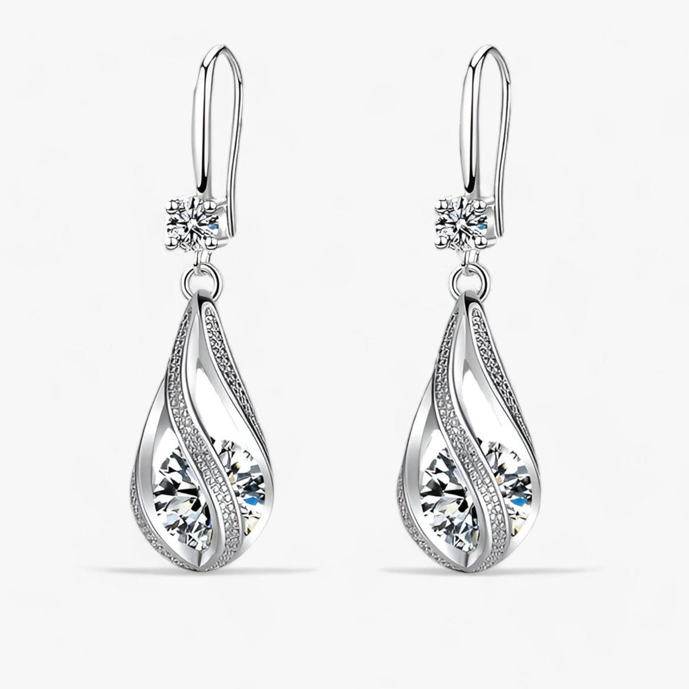 Aurona | Sterling Zilveren Kristallen Zircon Oorbellen-Ringen-Calora-Zilver (925 Zilver)-Calora