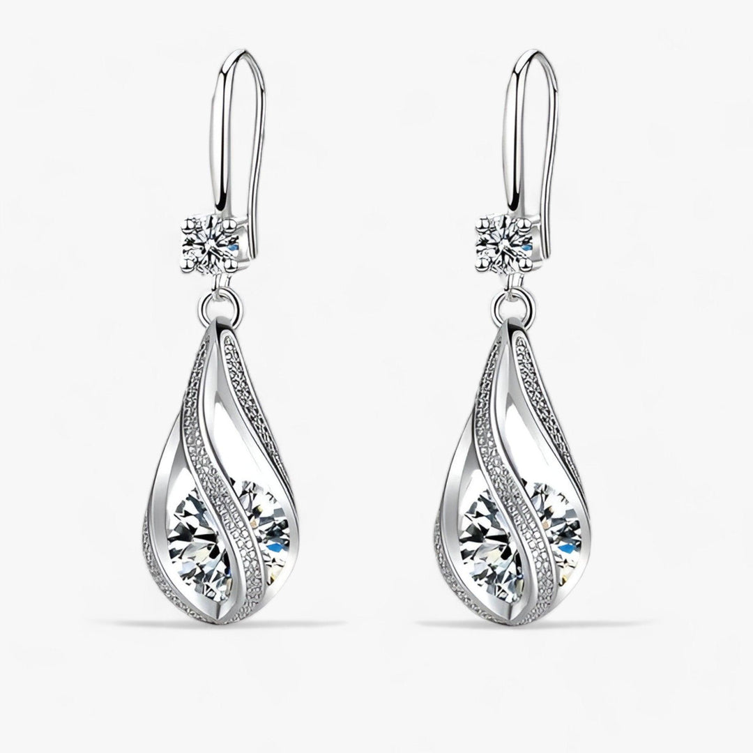 Aurona | Sterling Zilveren Kristallen Zircon Oorbellen-Ringen-Calora-Zilver (925 Zilver)-Calora