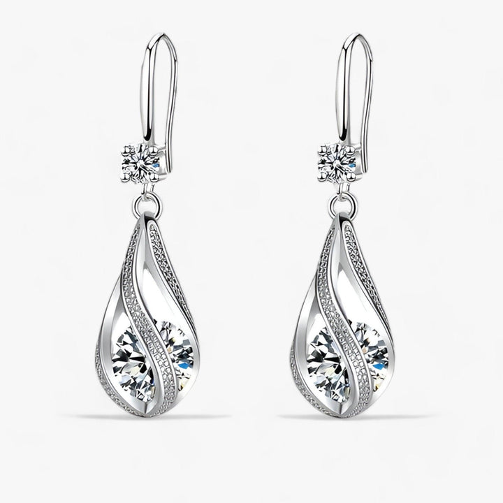 Aurona | Sterling Zilveren Kristallen Zircon Oorbellen-Ringen-Calora-Zilver (925 Zilver)-Calora
