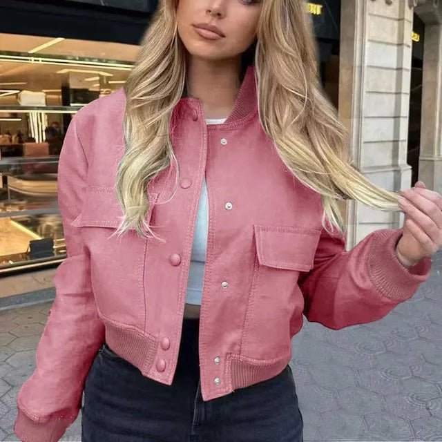 Aveline | Kleurrijke Lente Bomber Jas-Zomer Jassen-Calora-Blauw-S-Calora