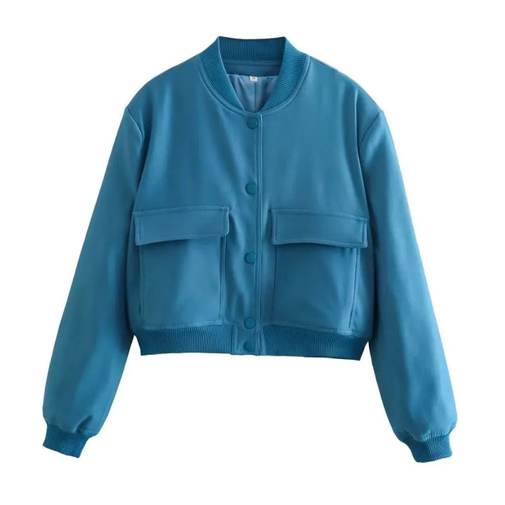 Aveline | Kleurrijke Lente Bomber Jas-Zomer Jassen-Calora-Blauw-S-Calora