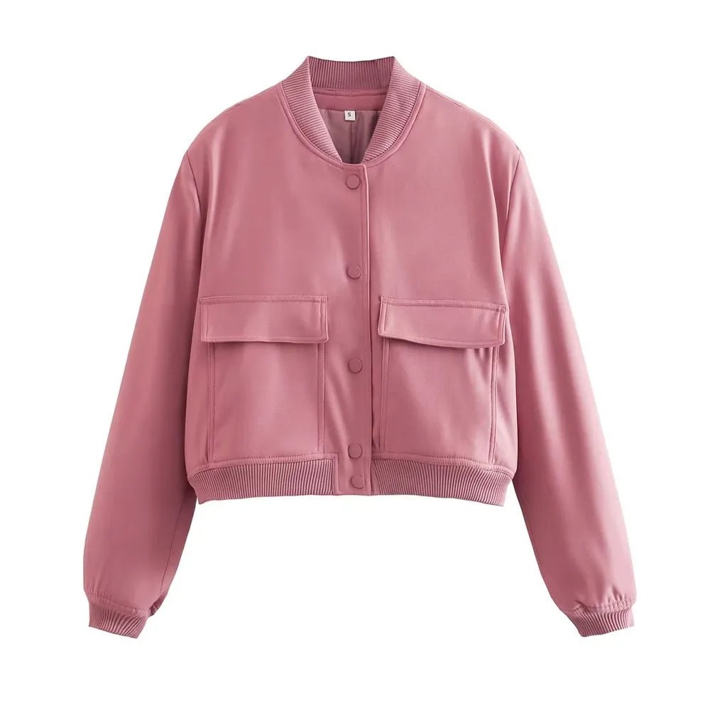 Aveline | Kleurrijke Lente Bomber Jas-Zomer Jassen-Calora-Roze-S-Calora