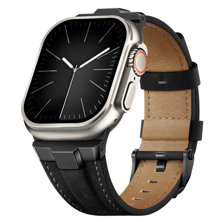 CALORA_ Avontuurlijke Leren Band Voor Apple Watch – Perfect Voor Buitenactiviteiten