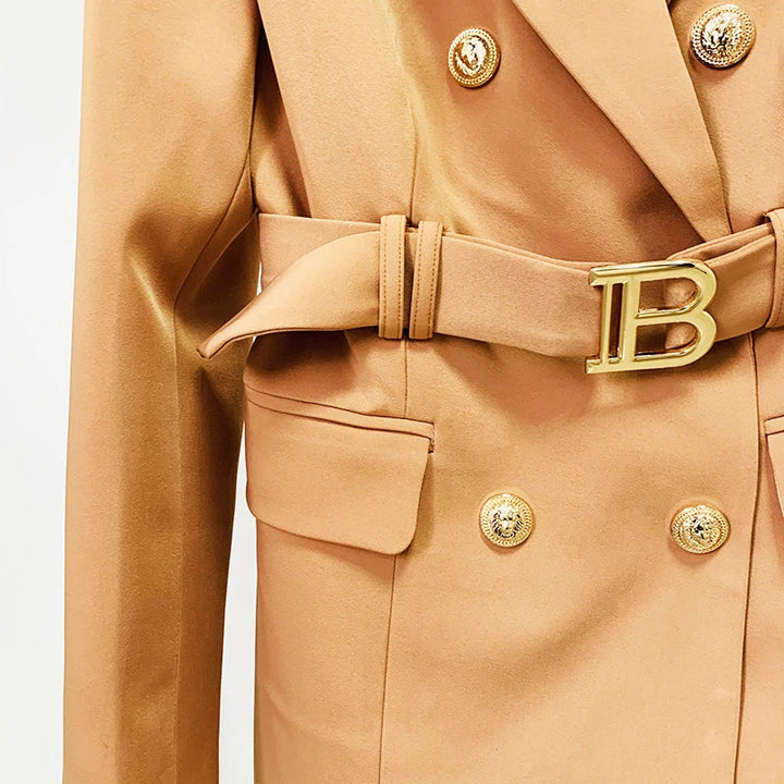 CALORA_ Balentié | Dubbelzijdige Blazer Jurk met Gouden Knopen