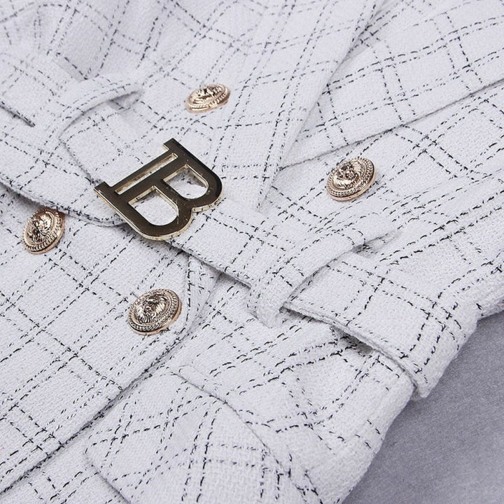 CALORA_ Balentié | Dubbelzijdige Blazer Jurk met Gouden Knopen