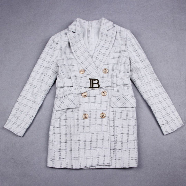 CALORA_ Balentié | Dubbelzijdige Blazer Jurk met Gouden Knopen