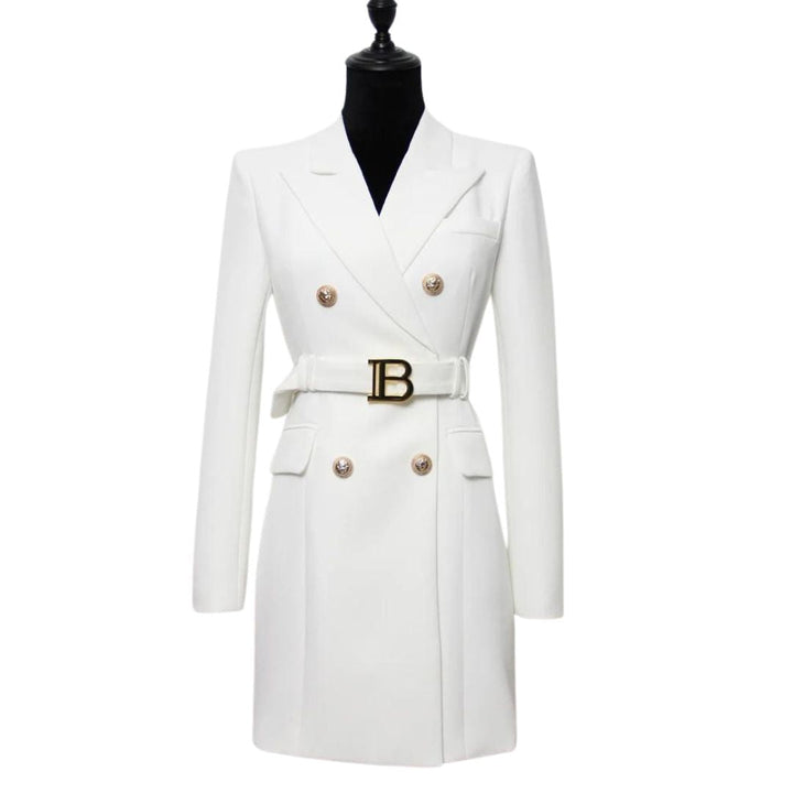 CALORA_ Balentié | Dubbelzijdige Blazer Jurk met Gouden Knopen