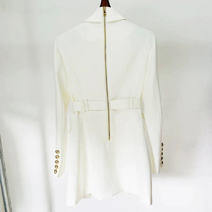 CALORA_ Balentié | Dubbelzijdige Blazer Jurk met Gouden Knopen